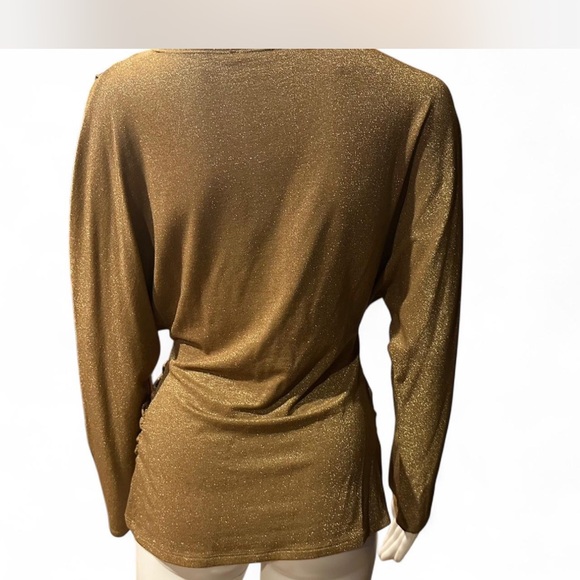 Elegant Gold Long Sleeve Top - Picture 3 of 4